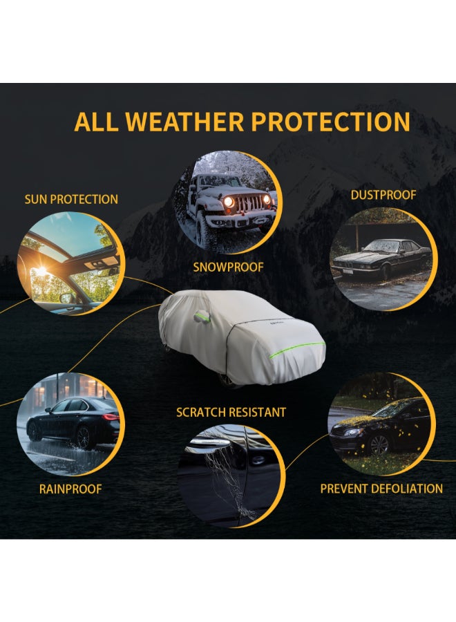 WAGAN Triple Windproof Design All Weather Protection Car Cover Light Grey 120 x 200 x 570 cm #5103-4 - Image 3