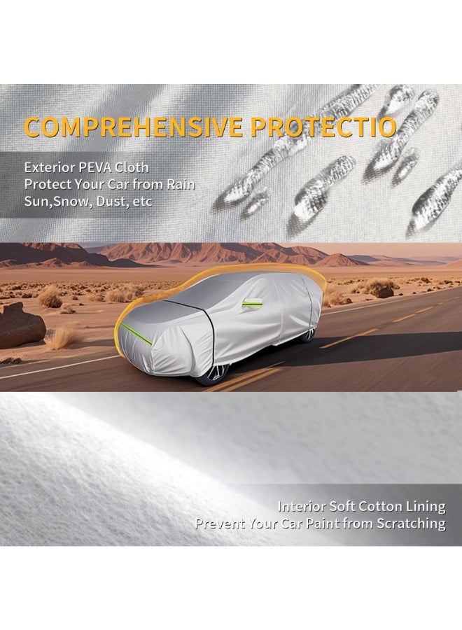 WAGAN Triple Windproof Design All Weather Protection Car Cover Light Grey 120 x 200 x 570 cm #5103-4 - Image 4