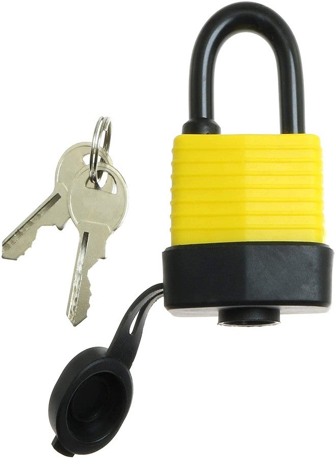 Longdex 40mm Waterproof Padlock Weather Resistant Covered Laminated Steel Pad Lock with 2PCS Keys for Meter Box, Home, Garden Shed, Outdoor, Garage - Image 2