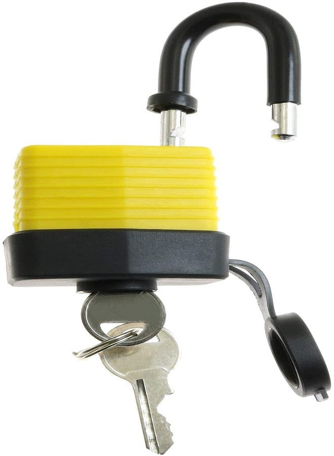 Longdex 40mm Waterproof Padlock Weather Resistant Covered Laminated Steel Pad Lock with 2PCS Keys for Meter Box, Home, Garden Shed, Outdoor, Garage - Image 4