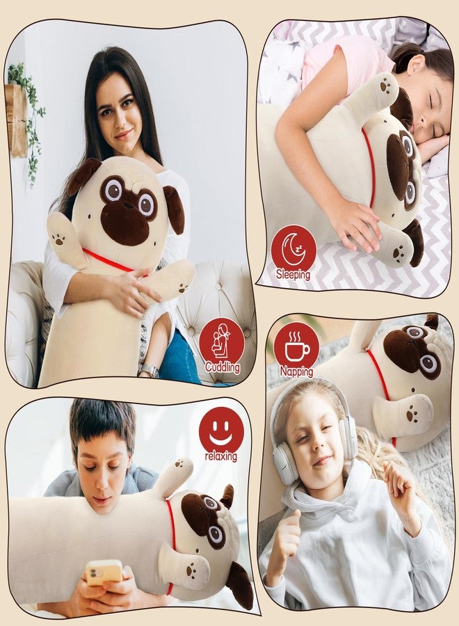 ماوجولان وسادة ماوجولان المحشوة فائقة النعومة على شكل كلب البج بطول 43 بوصة، وسادة جسم للبنات والأطفال، وسادة جسم على شكل حيوان بولدوج محشو لمحبي البج، هدايا لعيد الميلاد وعيد الحب والهالوين - Image 5