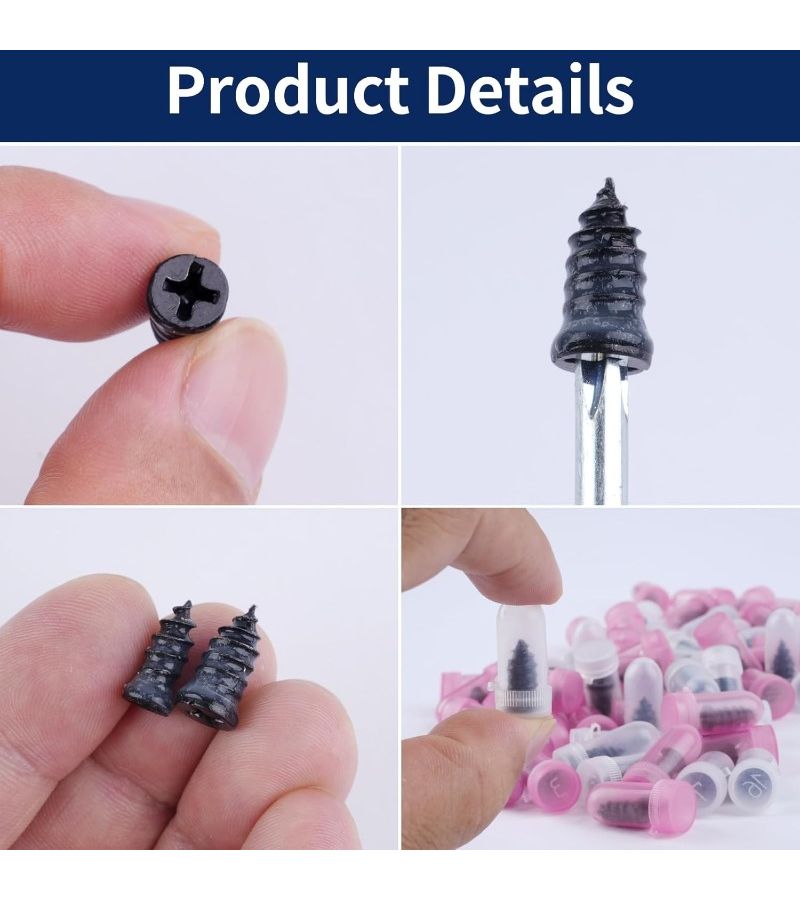 Tire Screw Repair Kit Spiral Tire Repair Studs Rubber Stud Set Self Tapping Puncture Repair Tool for Car Motorcycle Truck Tractor - Image 3
