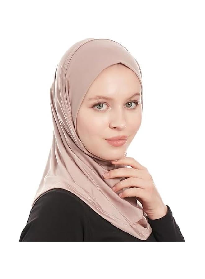 Arabest Women's Plain Jersey Instant Amira Hijab - Soft One-Piece Muslim Headscarf  - Image 2