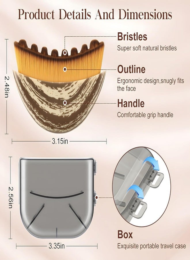 KIYAHI Viral olb auraderm lymphatic contour guasha brush for snatched face, chin, neck | face sculpting tool for de-puffing, jawline definition & skin firming | wooden lumera brush for massage & skincare use (New Brown) - Image 4