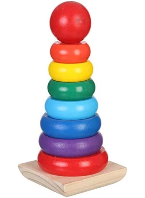 Wooden Rainbow Stacking Tower