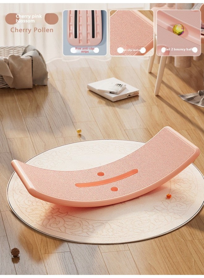 Children's Balance Board Smart Board Sensory Training Equipment Seesaw Household Indoor Toy Curved Board Balance Beam-Color:Big Children Model-sakura Pink [0-12 Years Old-available Within 75kg ]  - Image 1