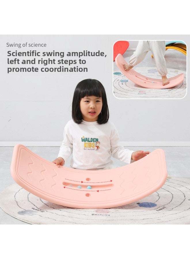 Children's Balance Board Smart Board Sensory Training Equipment Seesaw Household Indoor Toy Curved Board Balance Beam-Color:Big Children Model-sakura Pink [0-12 Years Old-available Within 75kg ]  - Image 5