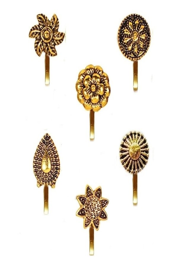 THANUS CRAFT THANU'S CRAFT Press on Nose pin Without Piercing Nose ring stud gold oxidised Jewellery For Ladies & Girls - Image 1