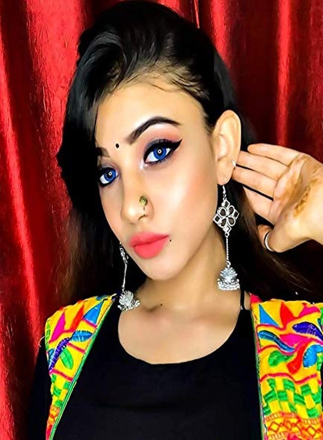 THANUS CRAFT THANU'S CRAFT Press on Nose pin Without Piercing Nose ring stud gold oxidised Jewellery For Ladies & Girls - Image 3