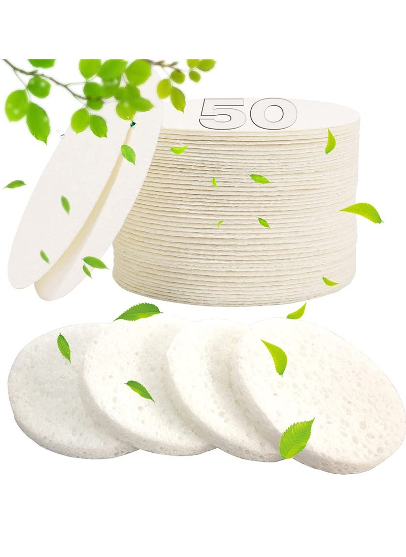METUUTER - METUUTER 50 PCS Compressed Facial Sponges for Estheticians- 100% Natural Cellulose Face Sponge Professional Cosmetic Spa Sponges for Face Cleansing, Massage, Pore Exfoliating, Mask, Makeup Removal - Image 1
