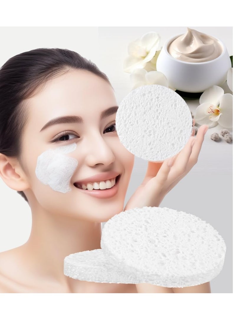 METUUTER - METUUTER 50 PCS Compressed Facial Sponges for Estheticians- 100% Natural Cellulose Face Sponge Professional Cosmetic Spa Sponges for Face Cleansing, Massage, Pore Exfoliating, Mask, Makeup Removal - Image 1