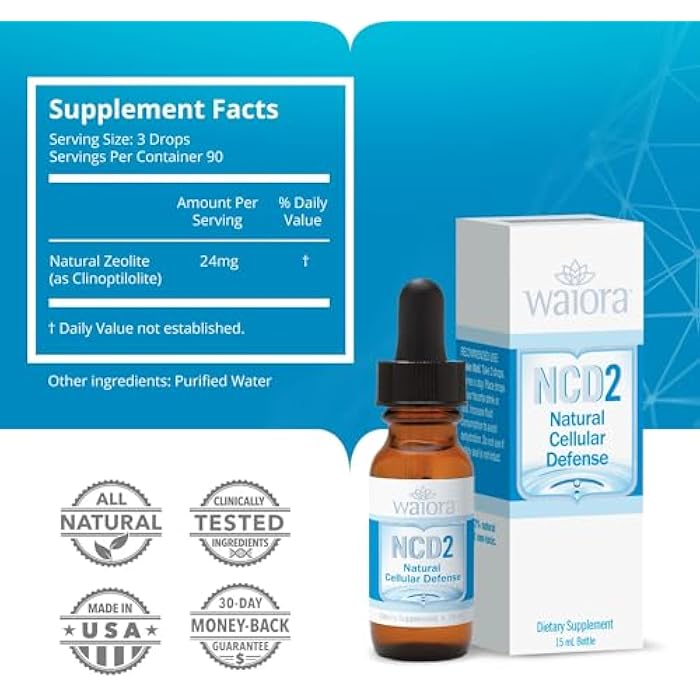 Waiora NCD2 Liquid Mineral Supplement, Advanced Cellular Support Formula, Daily Digestive & Detox, Immune, pH Balance, Cleansing; Easy-to-Use Drops (One .5 oz Bottle, 90 serv) - Image 4