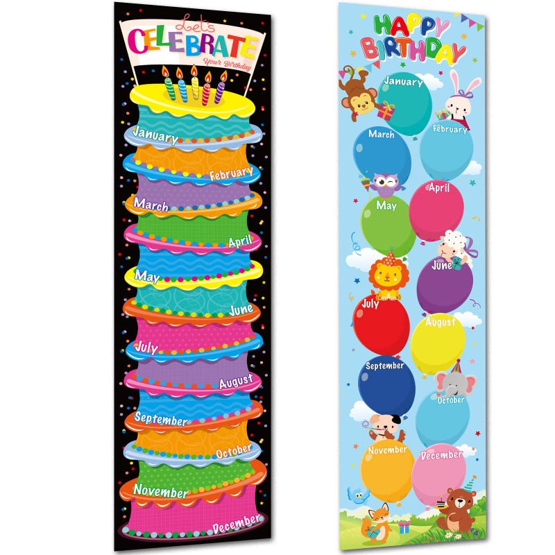 Happy Birthday Poster Chart Birthday Bulletin Board Decorations Lets Celebrate Your Birthday Cutouts for Calendars Bulletin Boards Classrooms kids nursery homeschool kindergarten