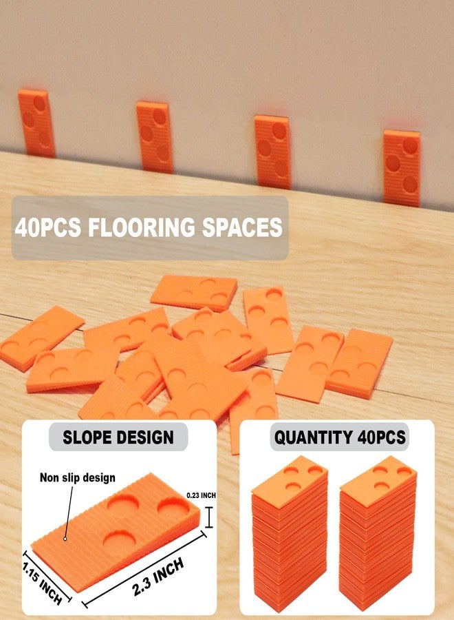 WHLLING Laminate/Vinyl Flooring Tools, WHLLING 43PC Laminate Wood Flooring Installation Kit- 40Pcs Floor Spacers, Heavy Duty Pull Bar and Rubber Mallet, Upgraded Tapping Block for Vinyl Plank Flooring - Image 4