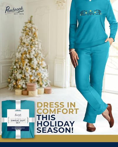 Pembrook Womens Sweat Suits Two-Piece - Ladies Sweatsuits Sets | Embroidered Fleece Sets for Women 2 Piece | Sweat Outfits for Older Women - Image 5