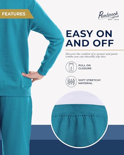 Pembrook Womens Sweat Suits Two-Piece - Ladies Sweatsuits Sets | Embroidered Fleece Sets for Women 2 Piece | Sweat Outfits for Older Women - Image 4