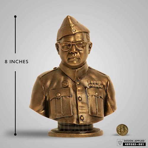SILAII Netaji Subhas Chandra Bose Sculpture (Antique Bronze, 8 INCH) - Image 2