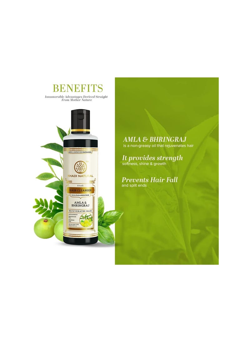 Khadi Natural Khadi Natural Amla  Bhringraj Shampoo Cleanser for Controlling Dandruff  Hair fall  - Image 2