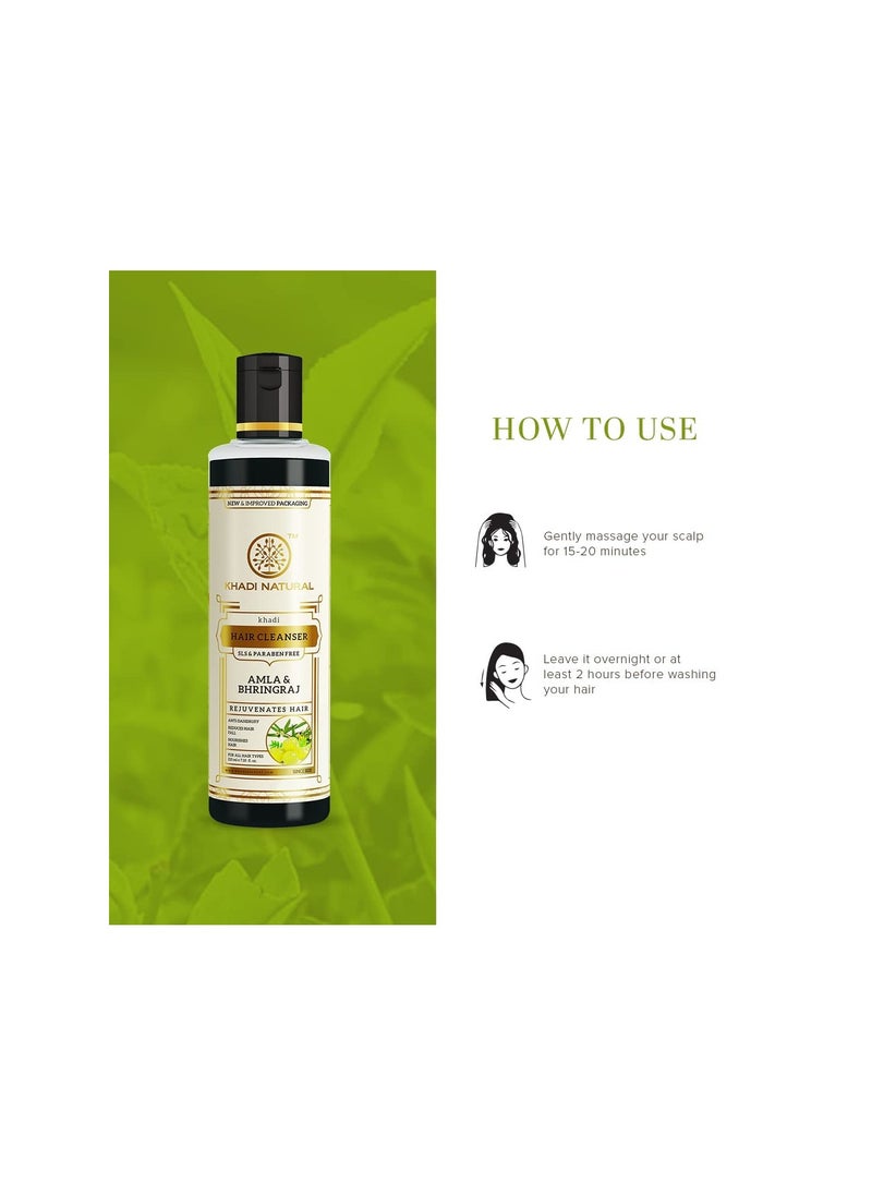 Khadi Natural Khadi Natural Amla  Bhringraj Shampoo Cleanser for Controlling Dandruff  Hair fall  - Image 3