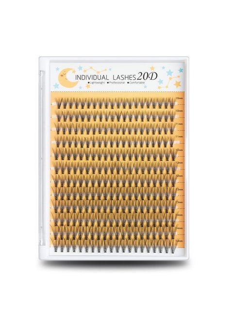 20D Lash Clusters Individual Lashes 240 Pcs Individual Lash Extensions Volume Soft Lightweight Thickness 0.07Mm C Curl False Eyelashes 10/11/12/13/14Mm (1014Mm Mixed）