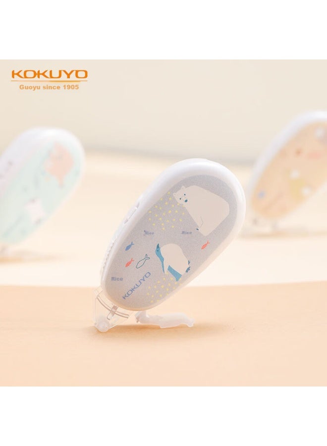 كوكويو Kokuyo غراء نقطي للطلاب، شريط لاصق نقطي محمول مريح Mofu-mofu، جسم، رمادي فاتح، 1 قطعة، Wsg-dm5m45 - Image 1