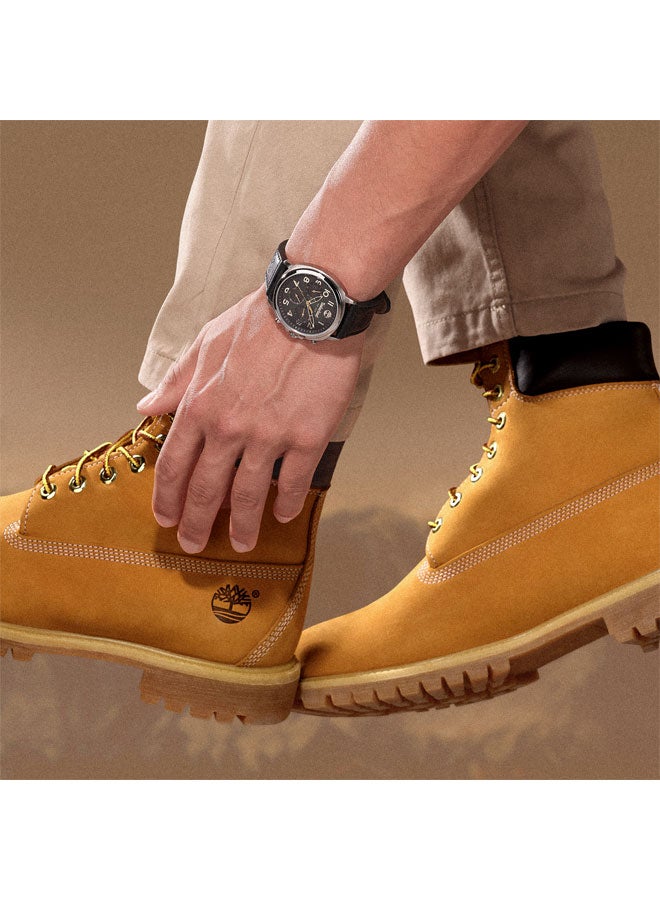 Timberland Men Williston-Small 43.5 mm Men's Multifunction Watch Green Dial  & Brown Leather Strap - Image 5