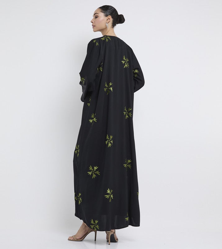 ROZA Black embroidered abaya - Image 4