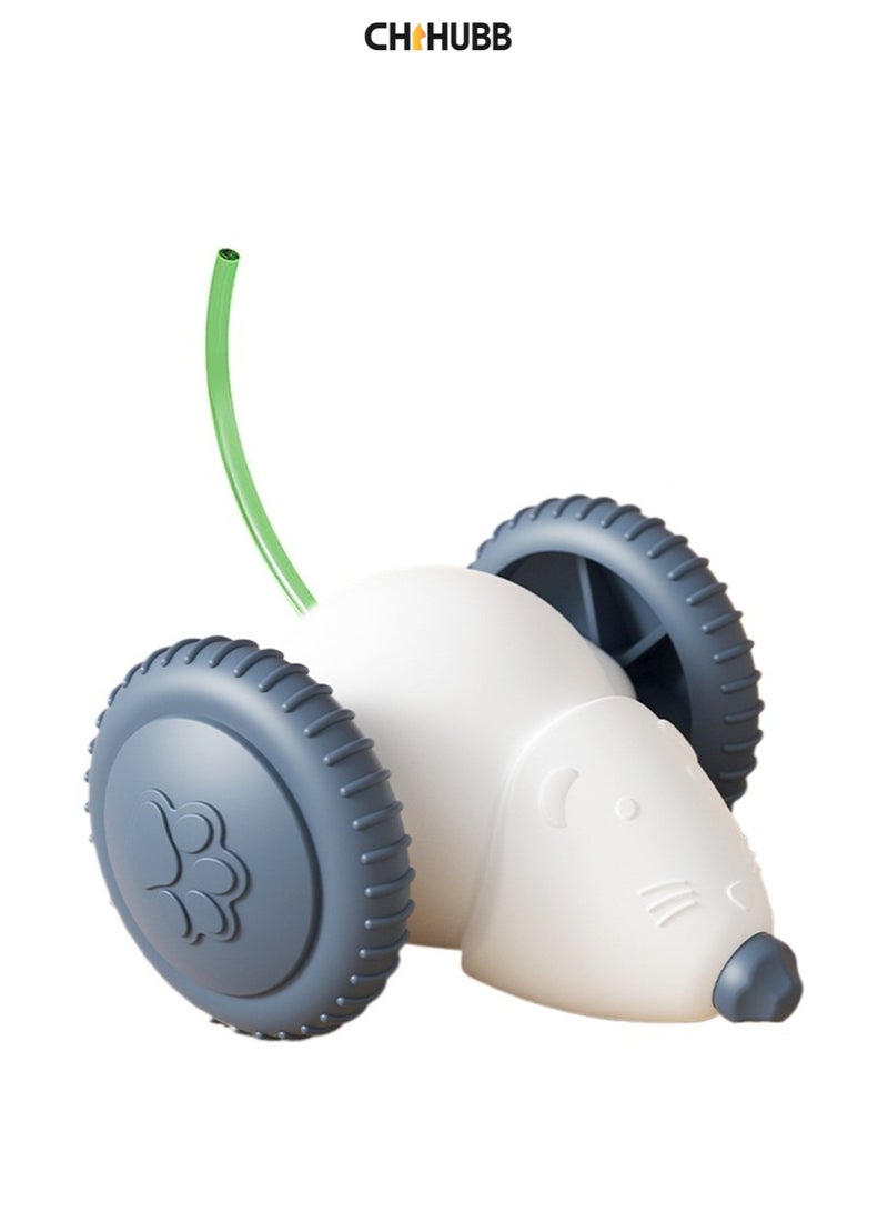 CHIHUBB Rechargeable Auto-Moving Cat Toy – White Electric Mouse Toy with Obstacle Avoidance, Indoor Interactive Pet Exercise Wheel for Kittens & Cats - Image 1