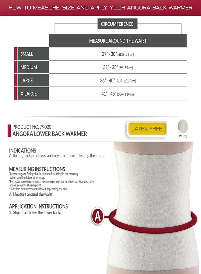 OTC Back Warmer Angora Arthritis Relief, White, Medium - Image 3