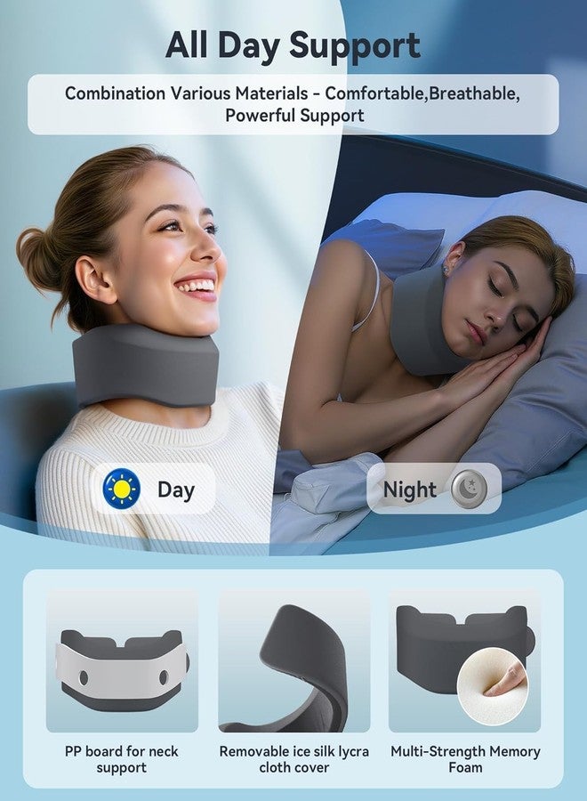 Dr Helix Grey Neck Support Belt - Adjustable Cervical Collar for Neck Pain Relief & Posture Support - Ideal for Neck Strain, Whiplash, and Post-Surgery Recovery - (Pack of - 1) - Image 2
