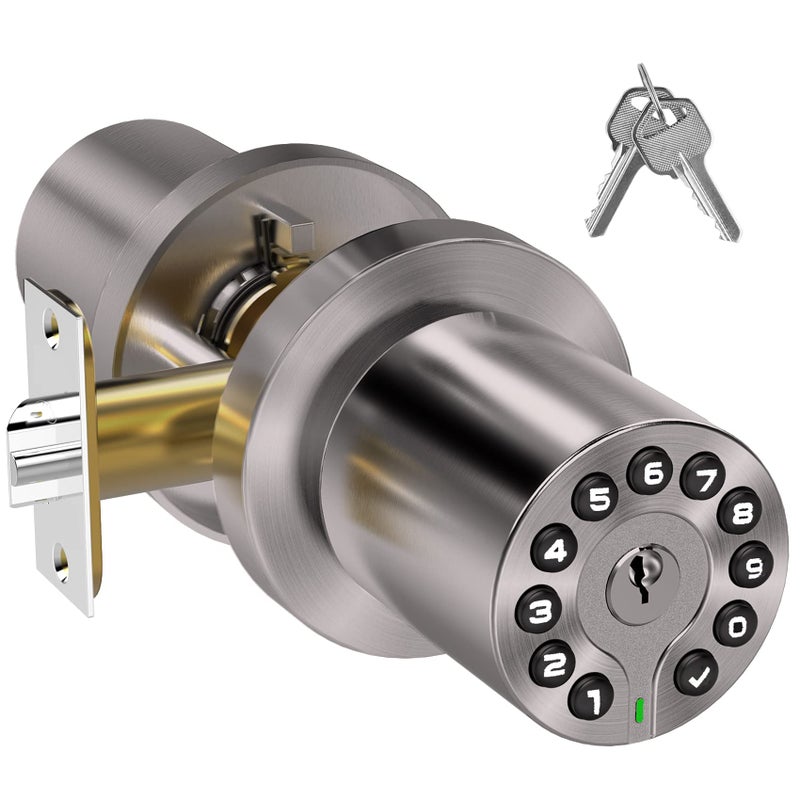 BOTHSTAR Keypad Door Knob with Key,Keyless Entry Door Lock, Code Locks Door Knob, Auto Lock,50 User Code, for Home,Office,Hotel,Bedroom,Garage,Not Deadbolt - Image 1