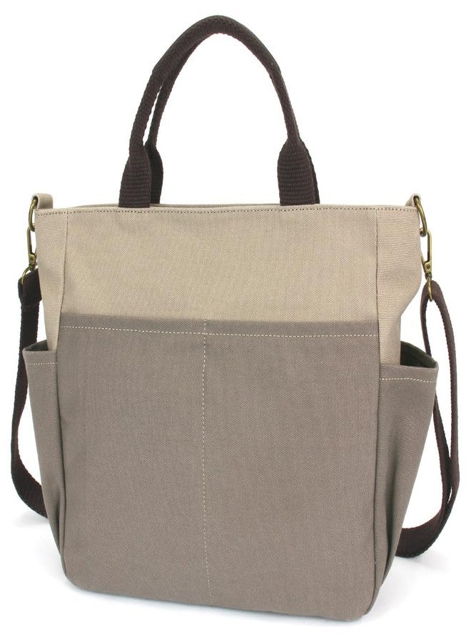 CHALA Multi Pocket Tote Shoulder Purse w/Detachable Crossbody Strap - dark gray - Image 3