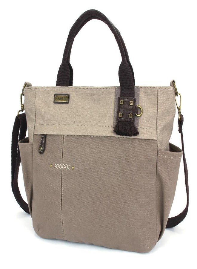 CHALA Multi Pocket Tote Shoulder Purse w/Detachable Crossbody Strap - dark gray - Image 1