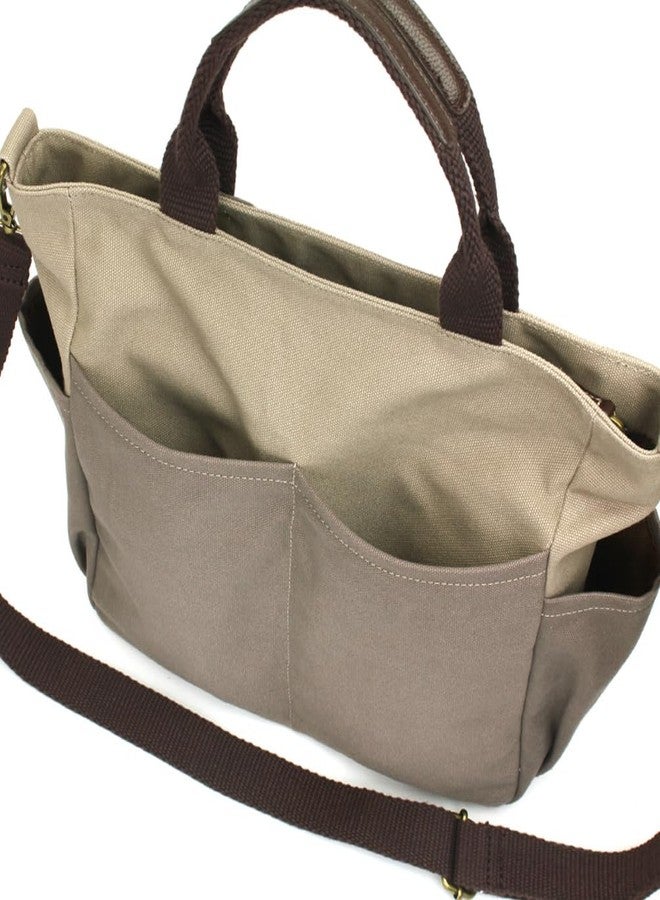 CHALA Multi Pocket Tote Shoulder Purse w/Detachable Crossbody Strap - dark gray - Image 5