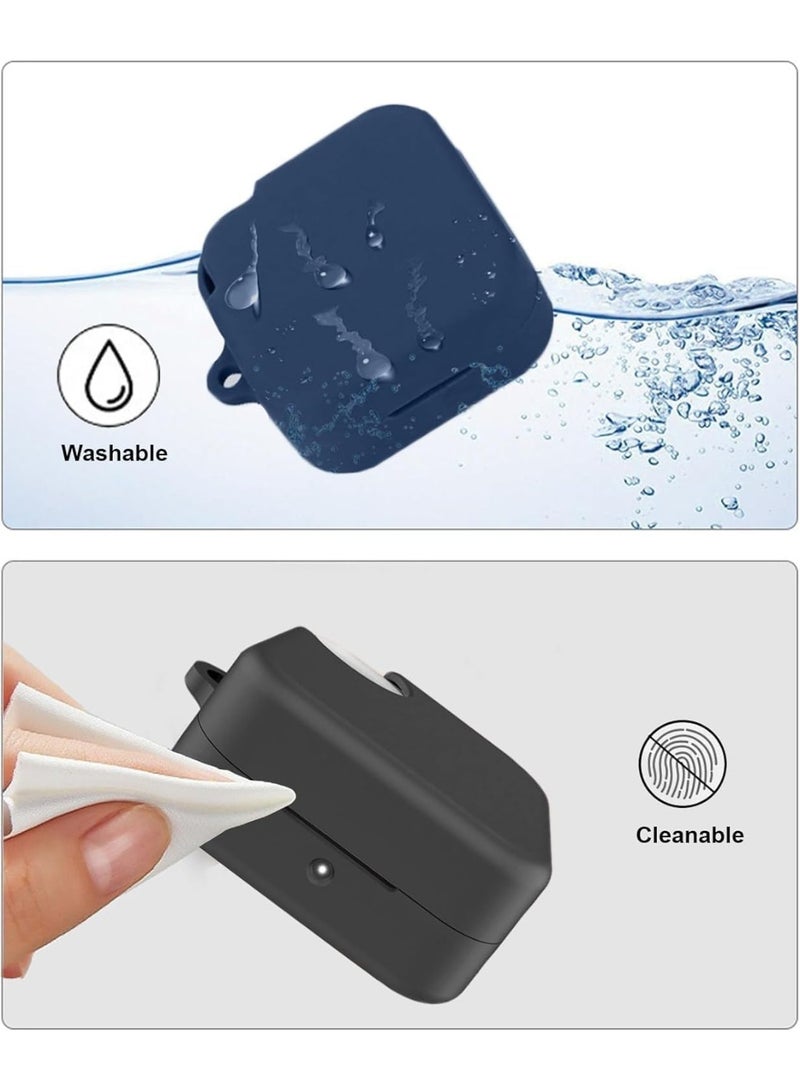 متوافق مع غطاء حماية سماعات Nothing CMF Buds 2A، غطاء حماية من السيليكون الناعم المقاوم للصدمات، سماعات أذن لاسلكية مع حلقة تعليق، مؤشر LED أمامي مرئي (أسود) - Image 2