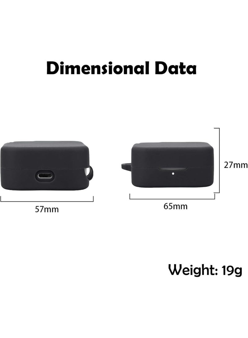 متوافق مع غطاء حماية سماعات Nothing CMF Buds 2A، غطاء حماية من السيليكون الناعم المقاوم للصدمات، سماعات أذن لاسلكية مع حلقة تعليق، مؤشر LED أمامي مرئي (أسود) - Image 3