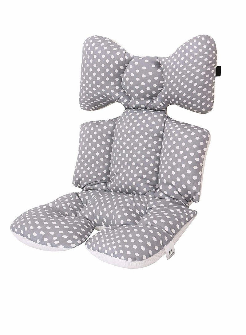 SOLARAE Baby Car Seat Cushion for Stroller and High Chair Liner Mat Universal Child Safety Double Sides Use (Gray Point) - Image 1