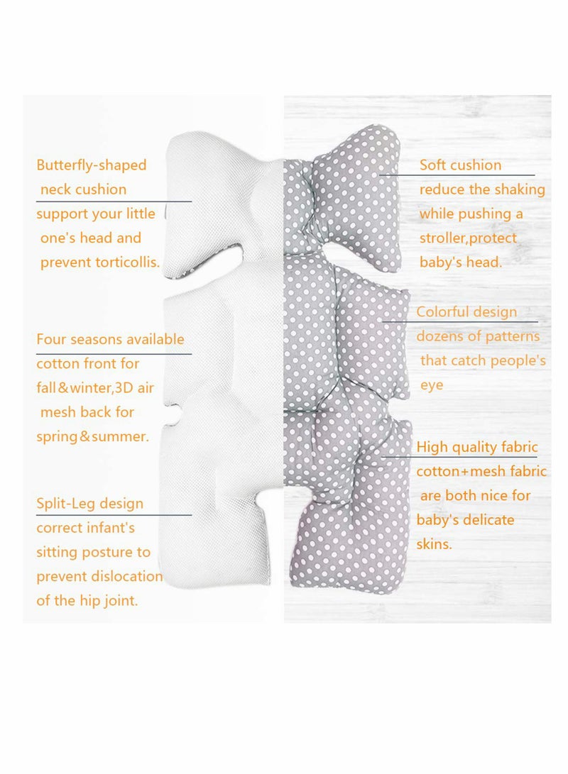 SOLARAE Baby Car Seat Cushion for Stroller and High Chair Liner Mat Universal Child Safety Double Sides Use (Gray Point) - Image 2