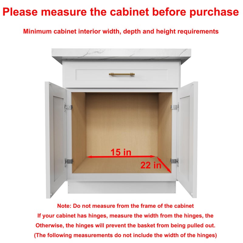 Sikarou Pull Out Cabinet Organizer,Heavy-Duty Slide Out Shelf, Wood and Wire Basket, Pull Out Drawer for for Kitchen Under Sink Space, Pantry, Bathroom, 2 Tie 14 * 21 in - Image 3