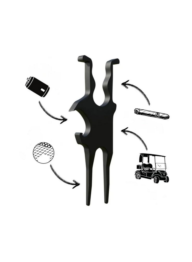 1PCS Magnetic Golf Cigar Holder Golf Cart Space Saving Stylish Turf Repair Tool Divot Tool Ball Marker Beer Bottle Opener Outdoor Sports Gift for Golfers - Image 2