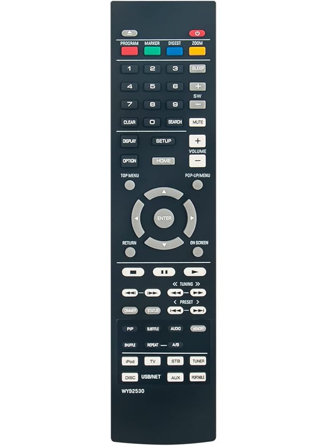 The Bros جهاز تحكم عن بعد مستبدل WY92530 مناسب لجهاز تشغيل أقراص Blu-ray من ياماها BRX-610 BRX-610BL BRX610 BRX610BL - Image 1