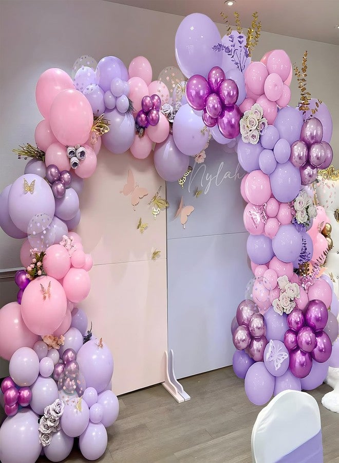 Janinus Pink and Purple Balloons Garland Arch Kit Different Sizes 18 12 5 Inch Purple Pink Confetti Balloons for Women Girls Birthday Baby Shower Wedding Bridal Shower Party Decorations - Image 5