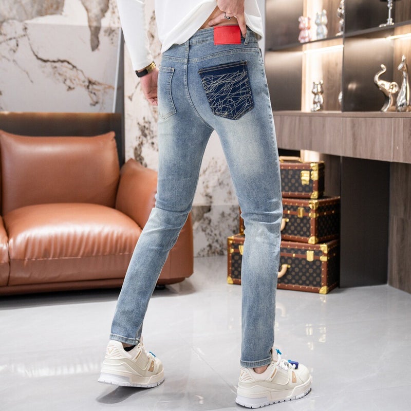 Unisex Classic Denim Jeans Loose Fit Daily Outdoor Wear - Image 1