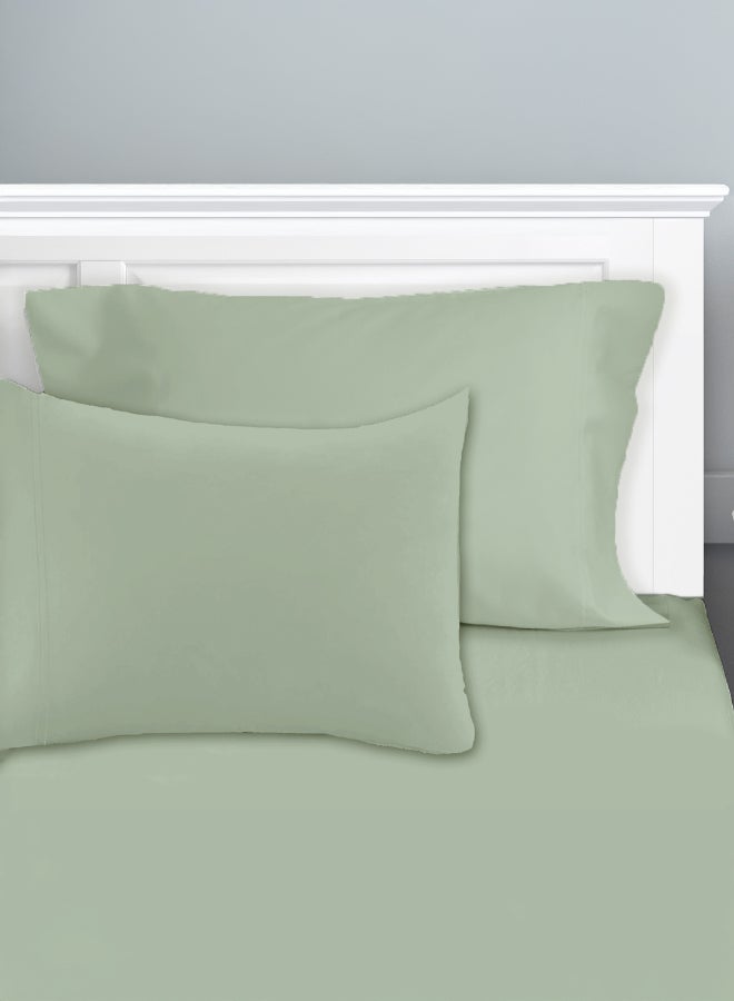ايست من نون 2-Piece Pillowcase set | Soft 400 TC Sateen Cotton Material |  Light Green Desert Sage Color | 2 Pillowcases 50 cm x 75 cmBundle - Image 5