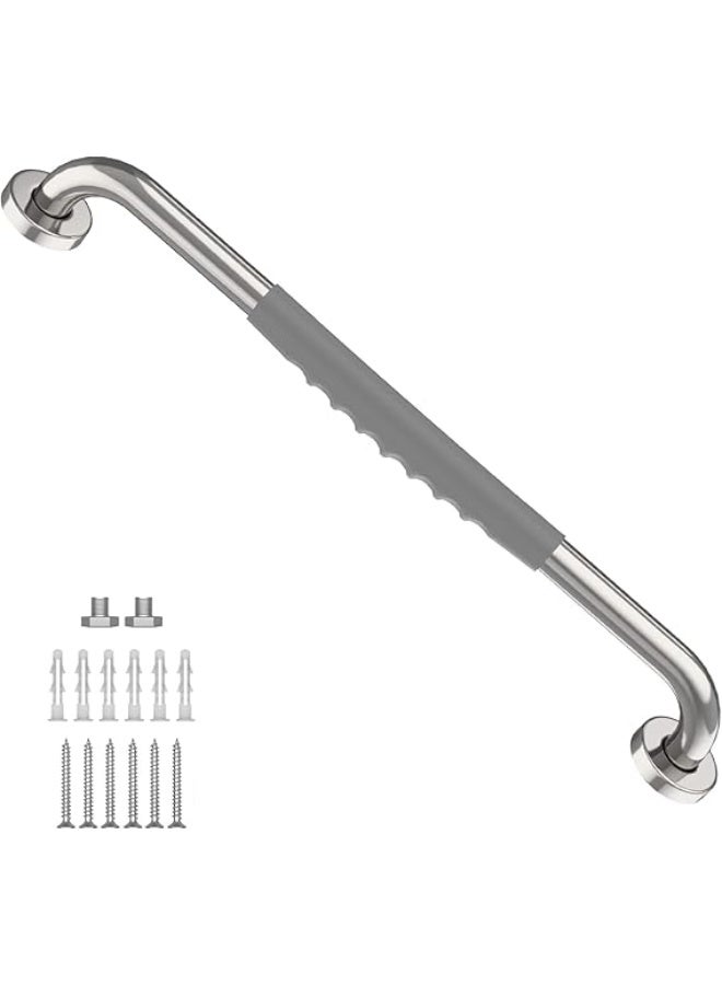 20 Inch Wall-Mounted Bathroom Grab Bar with Non-Slip Rubber Grip, Stainless Steel Safety Handrail for Elderly and Disabled Users, Shower and Bath Support Handle - Image 1