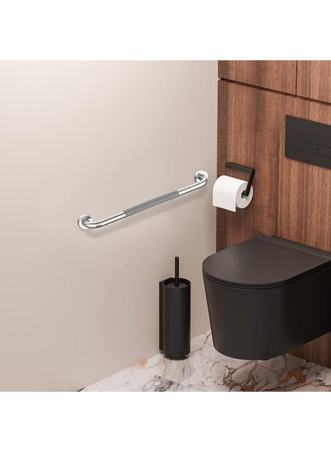 20 Inch Wall-Mounted Bathroom Grab Bar with Non-Slip Rubber Grip, Stainless Steel Safety Handrail for Elderly and Disabled Users, Shower and Bath Support Handle - Image 2