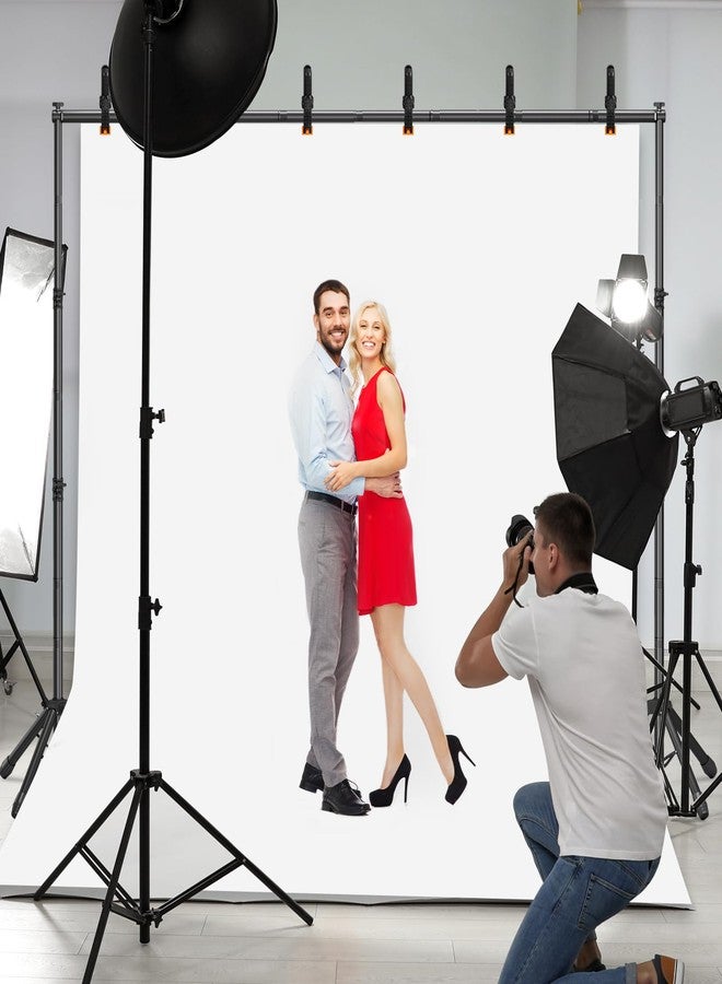 Popoko 3-in-1 Backdrop Stand Kit 10x8.5 ft for Photography Studio, T-Shape Backdrop Stand for Wedding Parties, Background Stand for Photo Video Studio with Carring Bag, 6 Clamps, 2 Sandbags - Image 4