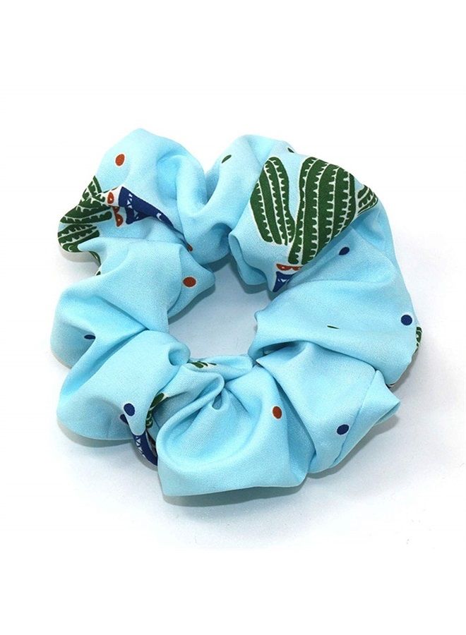 Fodattm 4PCS Elastic Hair Scrunchies Hair Bands Hair Ties Scrunchy Hair Rope Ponytail Holder for Women (Cactus pattern) - Image 2