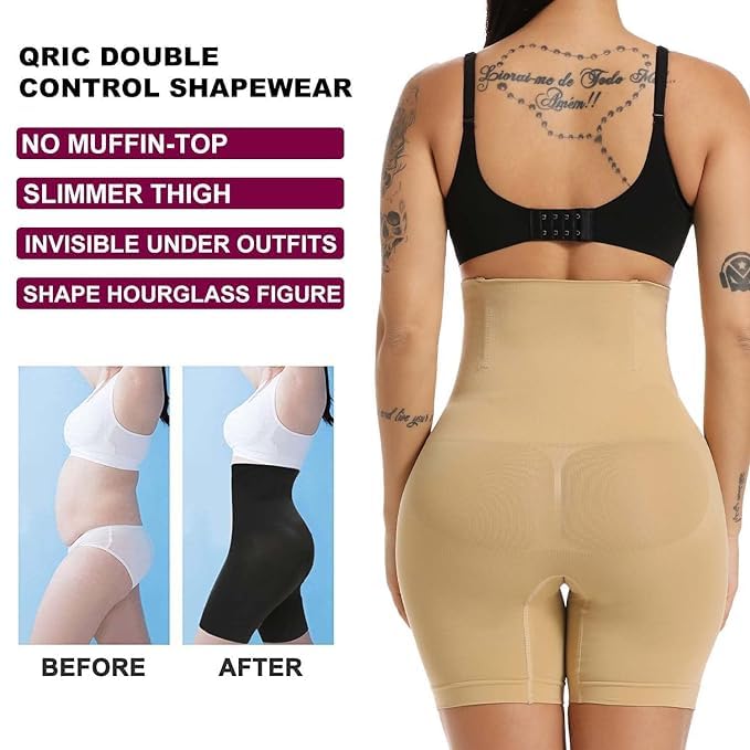 KROYWEN Tummy Shaper for Women Waist Trainer Tummy Tucker Belly Fat Burner Slim Belt for Women Belly FA (Beige) - Image 4
