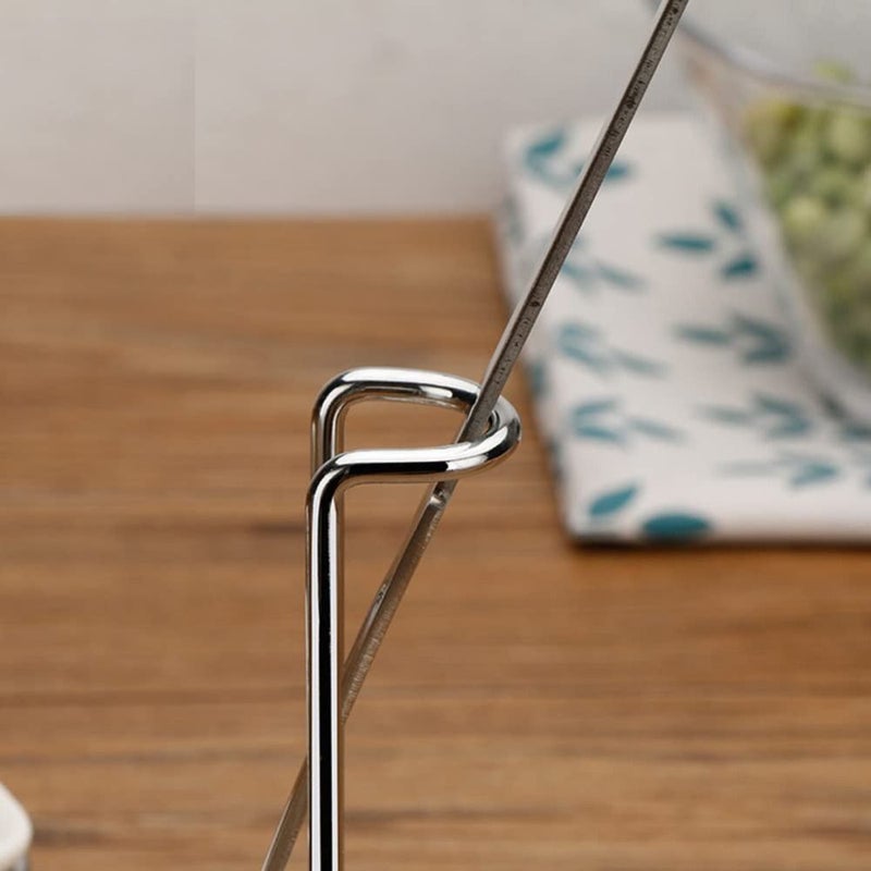 حامل الكؤوس الم Stainless Steel المتعدد الأشكال 4 قطع مع 2 أطباق سيراميكية وحامل ملعقة لتنظيم مائدة المطبخ. - Image 5
